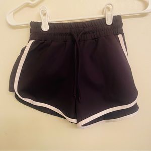 Five dance wear casual athletic shorts black with white stripe girls YL